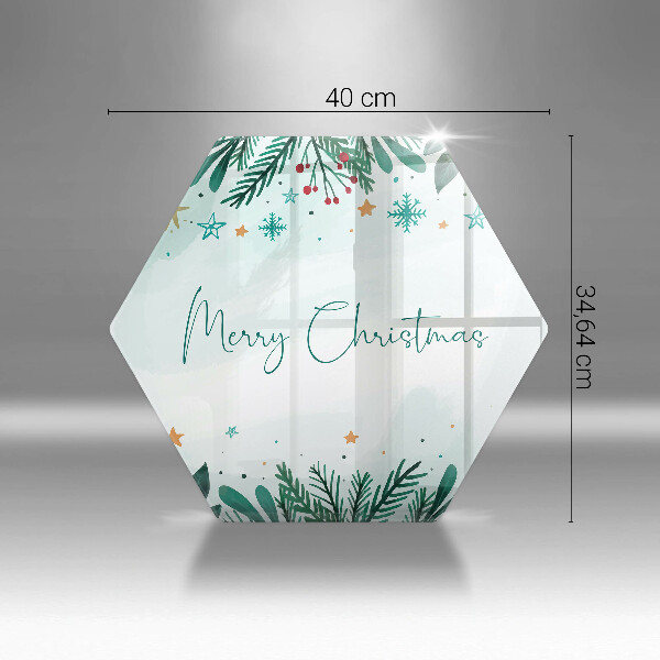 Tábua de vidro Inscrição de Feliz Natal