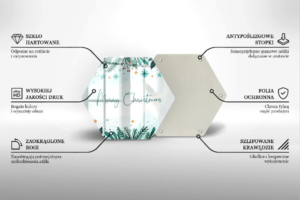 Tábua de vidro Inscrição de Feliz Natal