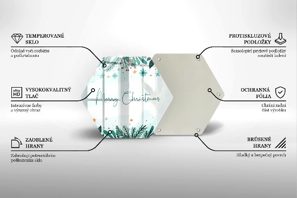 Tábua de vidro Inscrição de Feliz Natal