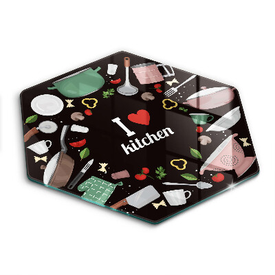 Tábua cozinha Eu amo ilustração de cozinha