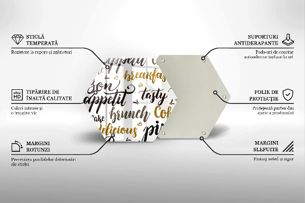 Tábua de cortar legendas de bom apetite