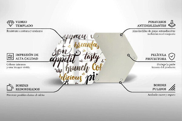 Tábua de cortar legendas de bom apetite