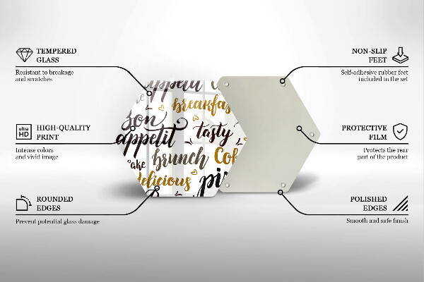 Tábua de cortar legendas de bom apetite