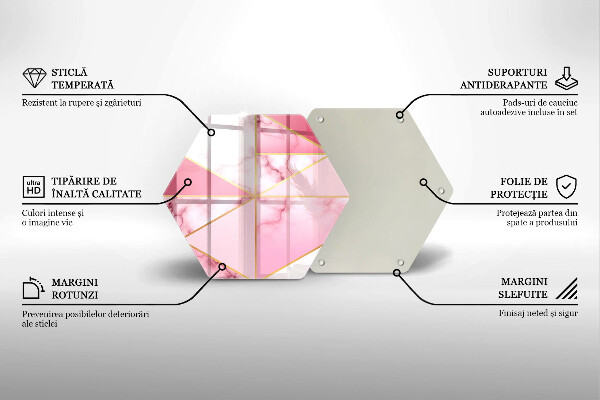Tábua de vidro Mármore geométrico