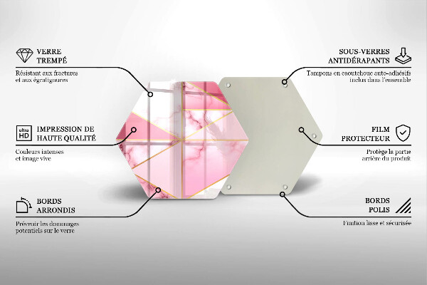 Tábua de vidro Mármore geométrico