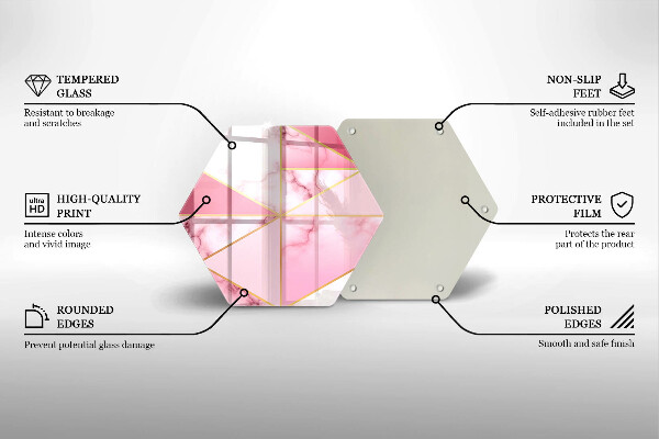 Tábua de vidro Mármore geométrico