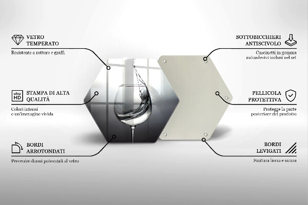 Tábua de cortar Um copo de água