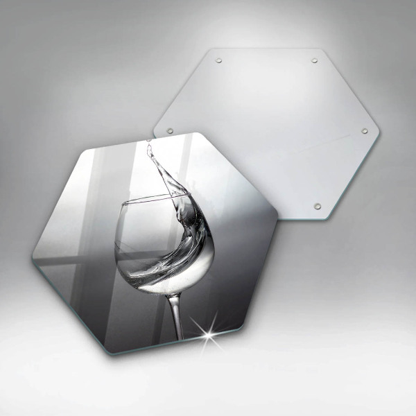 Tábua de cortar Um copo de água