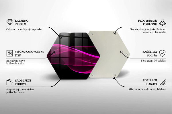 Tábua de cortar de vidro Abstração rosa