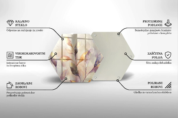 Tábua corte Folhas boho pintadas