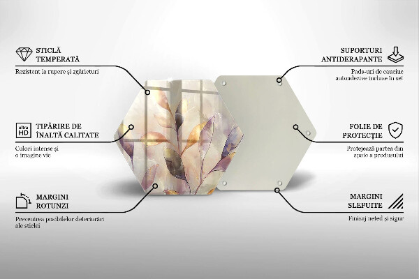 Tábua corte Folhas boho pintadas