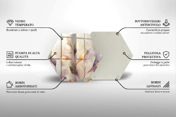 Tábua corte Folhas boho pintadas