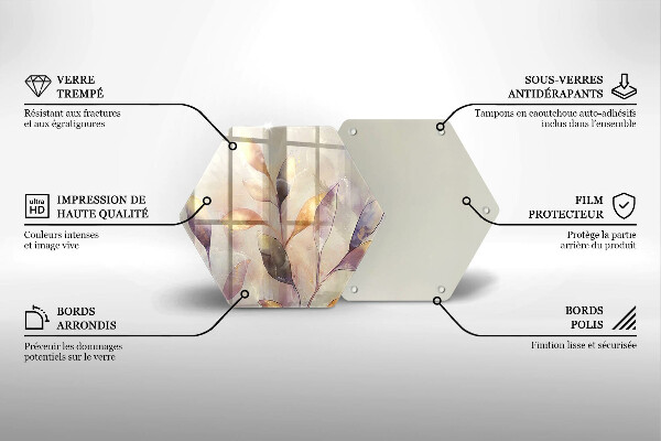 Tábua corte Folhas boho pintadas