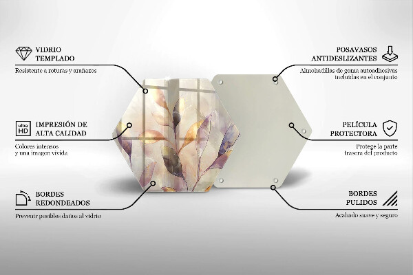 Tábua corte Folhas boho pintadas