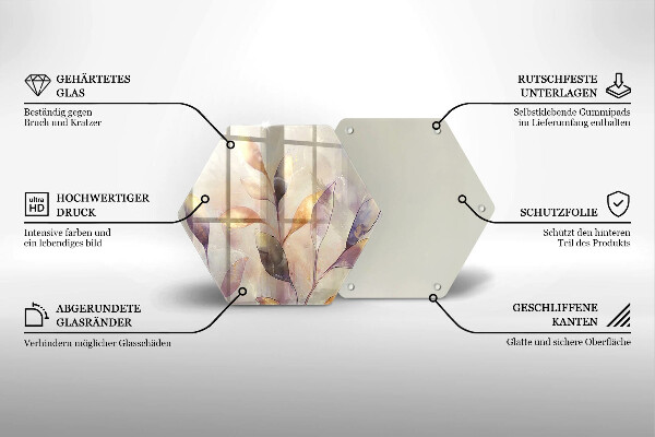 Tábua corte Folhas boho pintadas