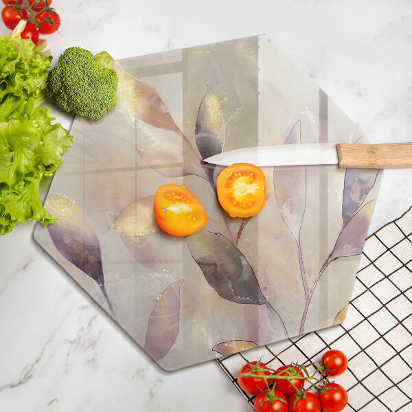 Tábua corte Folhas boho pintadas