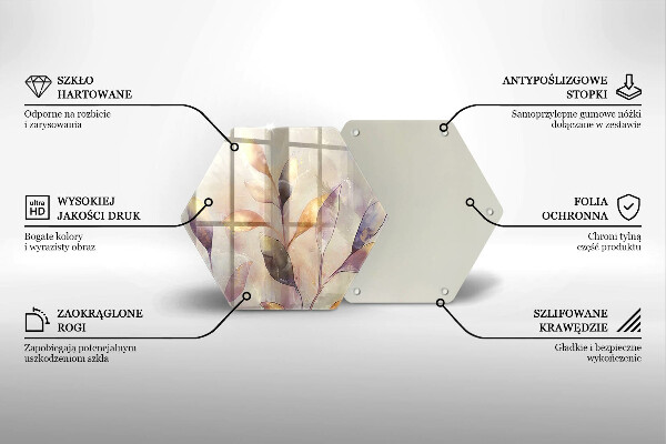 Tábua corte Folhas boho pintadas