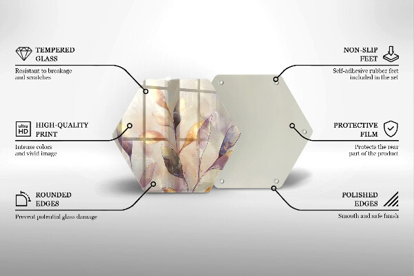 Tábua corte Folhas boho pintadas