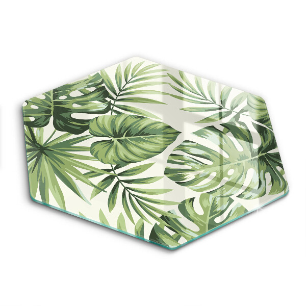 Tábua de cortar de vidro Ilustração de folha de Monstera