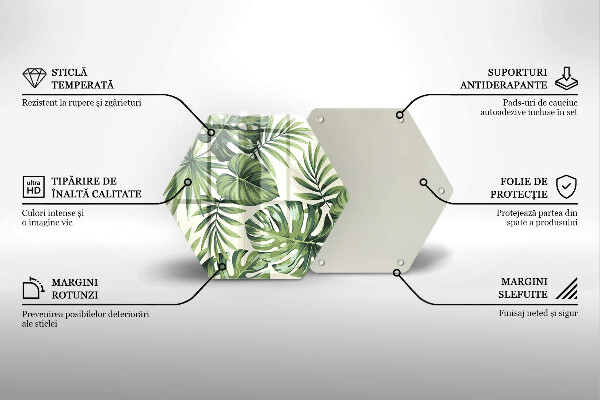 Tábua de cortar de vidro Ilustração de folha de Monstera