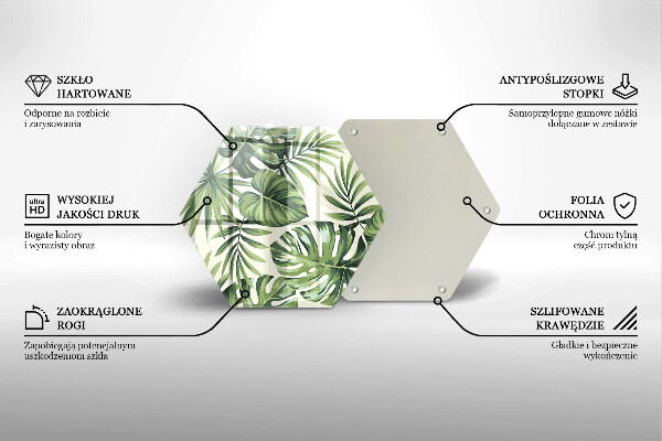 Tábua de cortar de vidro Ilustração de folha de Monstera