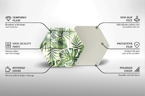Tábua de cortar de vidro Ilustração de folha de Monstera