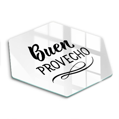 Tábua corte A inscrição Buen provecho