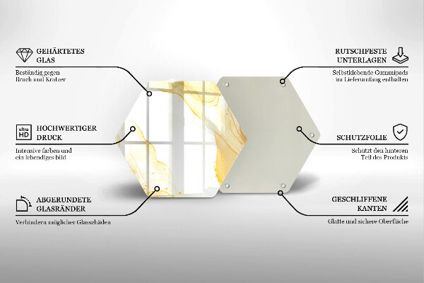Tábua para cozinha Abstração dourada