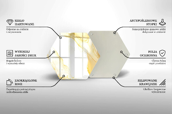Tábua para cozinha Abstração dourada