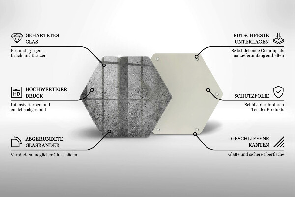 Tábua de corte de vidro Textura de pedra de concreto