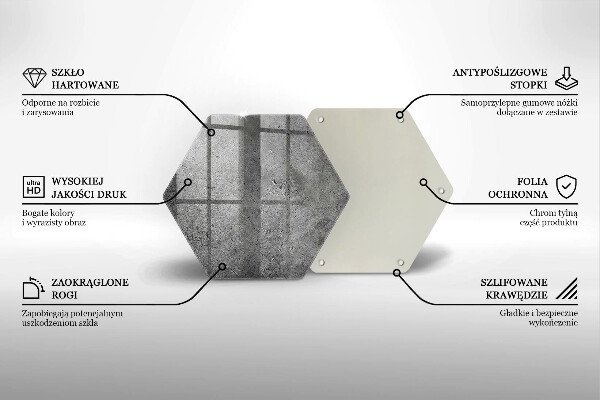 Tábua de corte de vidro Textura de pedra de concreto