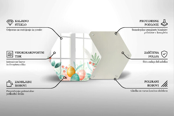 Tábua de vidro ovos de páscoa