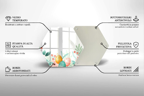 Tábua de vidro ovos de páscoa