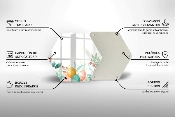 Tábua de vidro ovos de páscoa