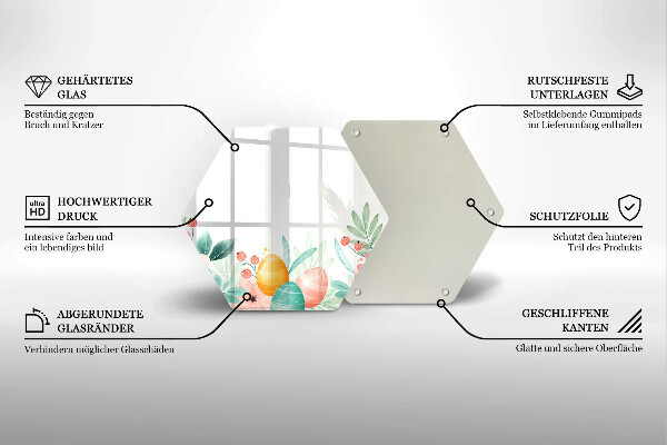 Tábua de vidro ovos de páscoa