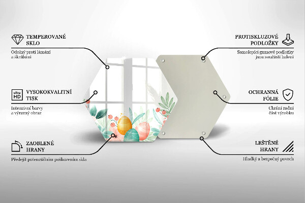 Tábua de vidro ovos de páscoa