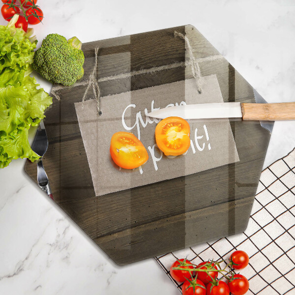 Tábua de corte Placa Guten Apetit nos painéis