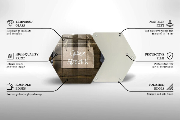 Tábua de corte Placa Guten Apetit nos painéis