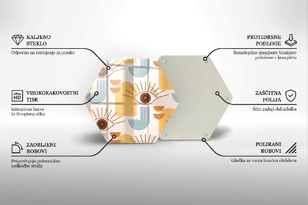 Tábua de cortar alimentos Olhos com padrão boho