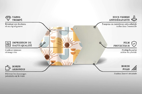 Tábua de cortar alimentos Olhos com padrão boho