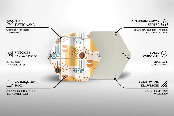 Tábua de cortar alimentos Olhos com padrão boho