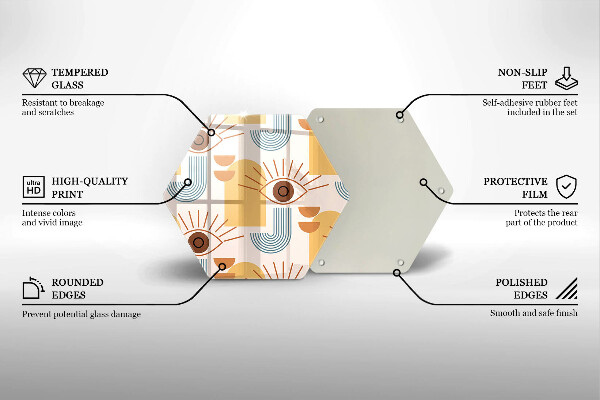 Tábua de cortar alimentos Olhos com padrão boho