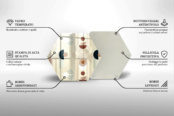 Tábua de corte de vidro Formas geométricas boho