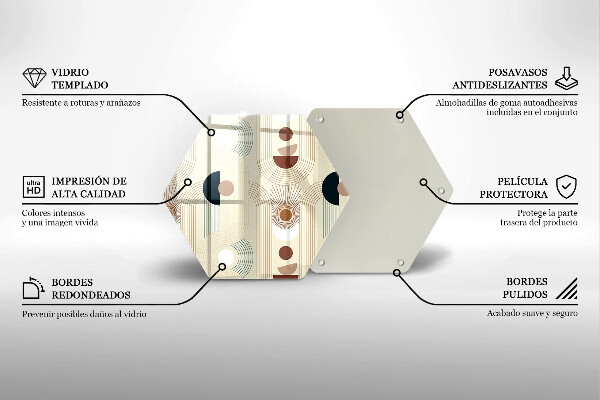 Tábua de corte de vidro Formas geométricas boho