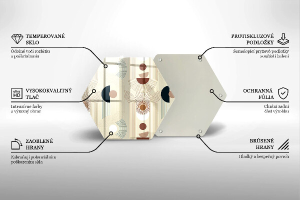 Tábua de corte de vidro Formas geométricas boho