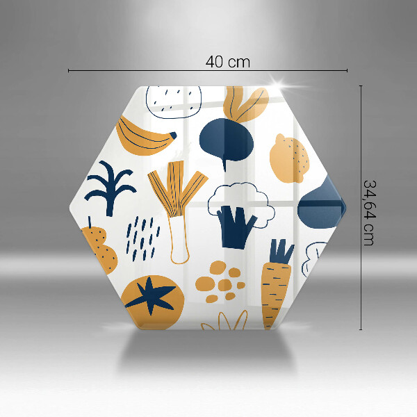 Tábua de cortar de vidro Ilustração de alimentos