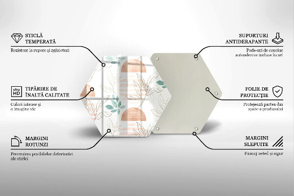 Tábua de cortar Padrão de folha Boho