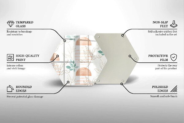 Tábua de cortar Padrão de folha Boho