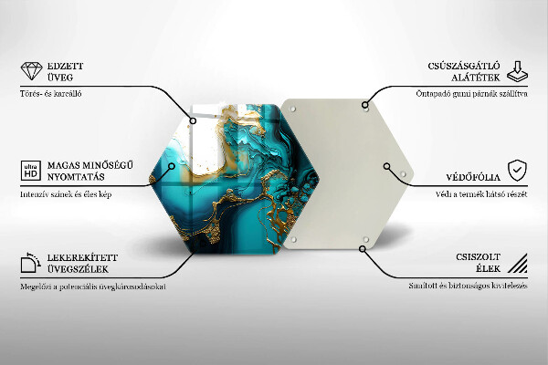 Tábua de cortar alimentos Abstração turquesa
