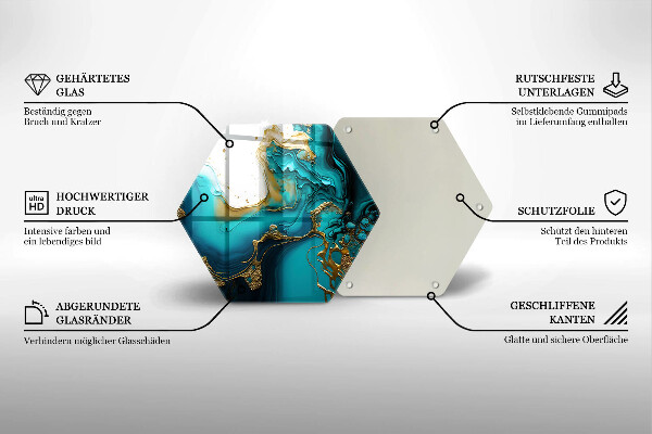 Tábua de cortar alimentos Abstração turquesa